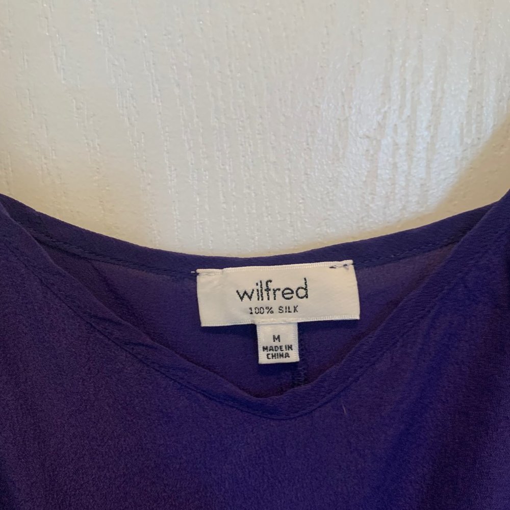 Aritzia Wilfred "Chimere" purple lace-trimmed silk cami (size M) - Picture 4 of 7